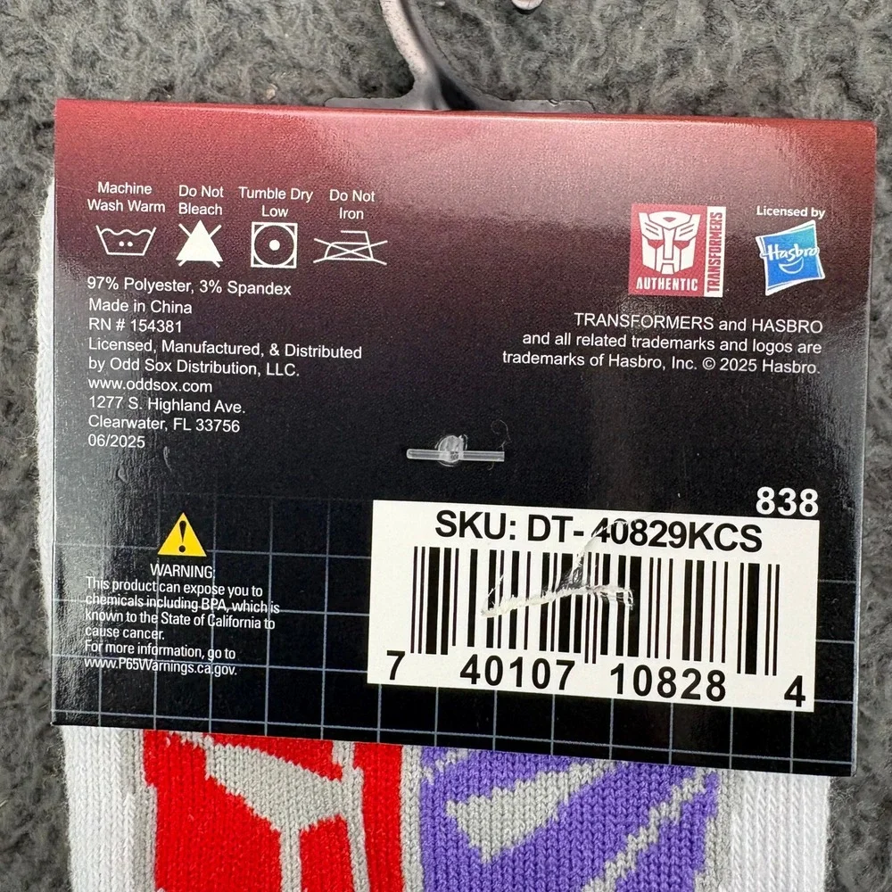 Transformers Kids Crew Socks Ages 7-10 Autobots Decepticons Odd Sox‎ DT-40829KCS